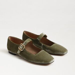 Sam Edelman Avocada Velvet Mary Jane Flats